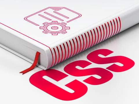 Software concept: book Gear, Css on white background Illustration