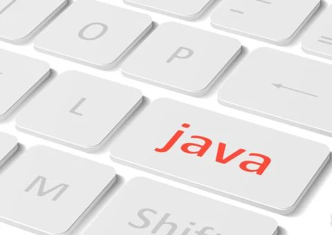 Software concept. Button Java on computer keyboard Stock Illustration