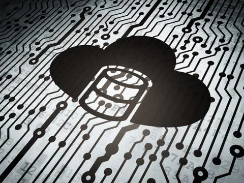 Software concept: circuit board with Database With Cloud 스톡 일러스트