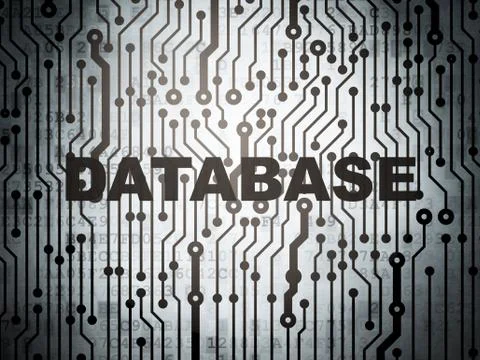 Software concept: circuit board with Database 스톡 일러스트