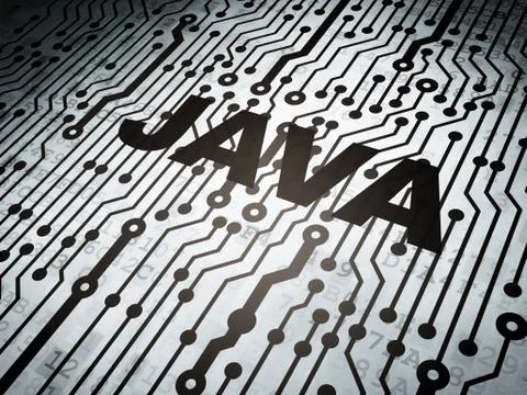 Software concept: circuit board with Java Stockillustratie