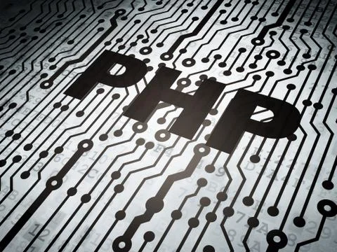 Software concept: circuit board with Php Illustration