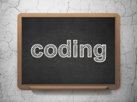 Software concept: Coding on chalkboard background Stock Illustration