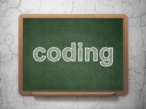 Software concept: Coding on chalkboard background Stock Illustration