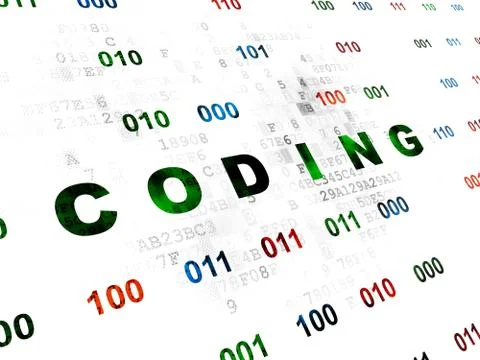 Software concept: Coding on Digital background Stock Illustration