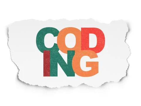 Software concept: Coding on Torn Paper background Stock Illustration