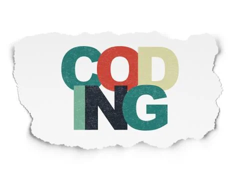 Software concept: Coding on Torn Paper background Stock Illustration