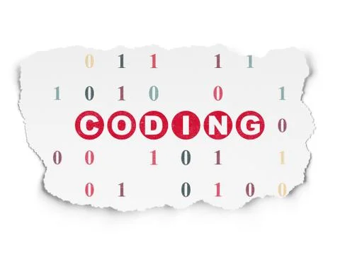 Software concept: Coding on Torn Paper background Stock Illustration