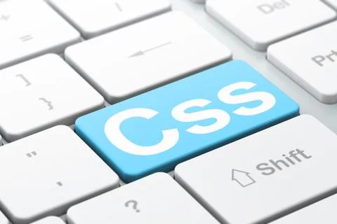 Software concept: Css on computer keyboard background Illustrazione stock
