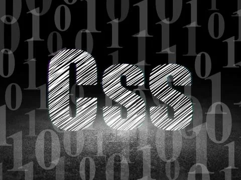 Software concept: Css in grunge dark room Stock-Illustration