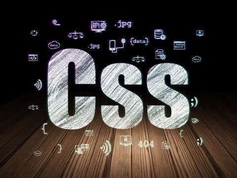 Software concept: Css in grunge dark room Illustration