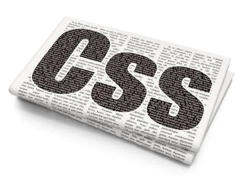 Software concept: Css on Newspaper background 스톡 일러스트