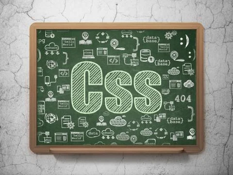 Software concept: Css on School Board background イラスト素材