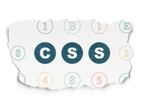 Software concept: Css on Torn Paper background 스톡 일러스트