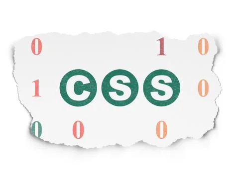 Software concept: Css on Torn Paper background 库存插图