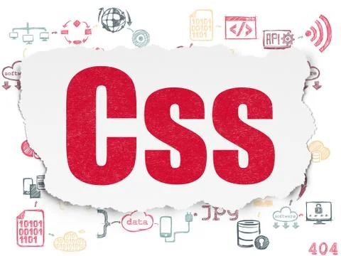 Software concept: Css on Torn Paper background Stock-Illustration