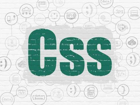 Software concept: Css on wall background イラスト素材