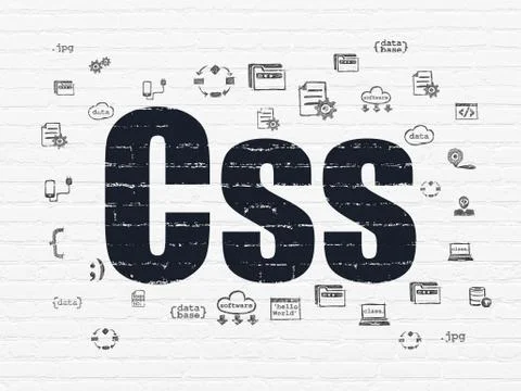 Software concept: Css on wall background Stockillustratie