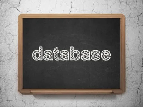 Software concept: Database on chalkboard background Stock Illustration