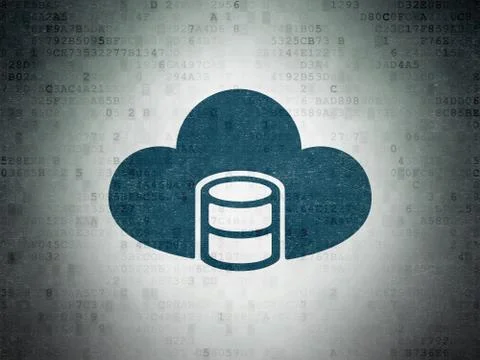 Software concept: Database With Cloud on Digital Data Paper background 스톡 일러스트