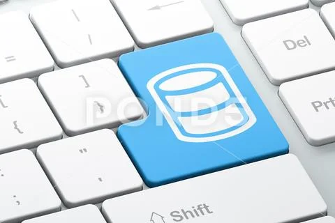 Software concept: Database on computer keyboard background 库存插图