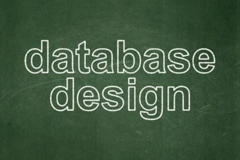 Software concept: Database Design on chalkboard background Illustrazione stock