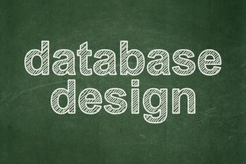 Software concept: Database Design on chalkboard background 库存插图