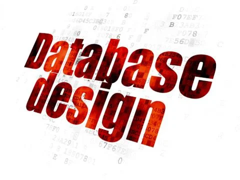 Software concept: Database Design on Digital background 库存插图