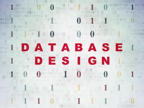 Software concept: Database Design on Digital Data Paper background Stock-Illustration