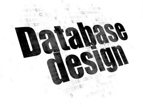 Software concept: Database Design on Digital background 스톡 일러스트