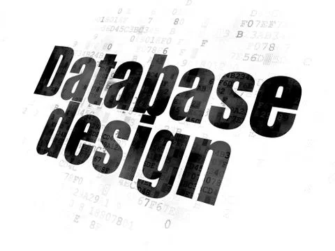 Software concept: Database Design on Digital background Stockillustratie