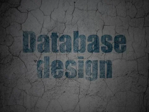 Software concept: Database Design on grunge wall background 스톡 일러스트