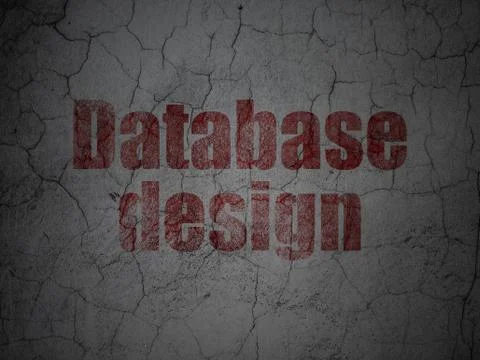 Software concept: Database Design on grunge wall background Illustrazione stock