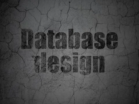 Software concept: Database Design on grunge wall background 库存插图
