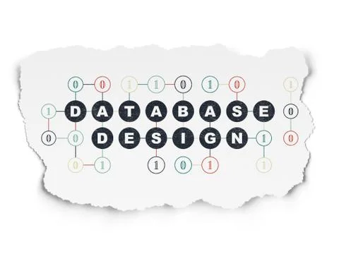 Software concept: Database Design on Torn Paper background Stock-Illustration