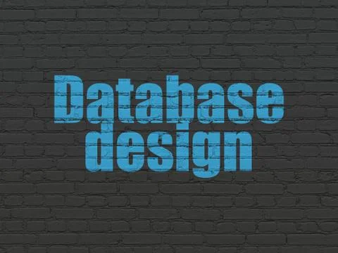 Software concept: Database Design on wall background Stock Illustration