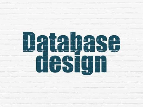 Software concept: Database Design on wall background Illustrazione stock