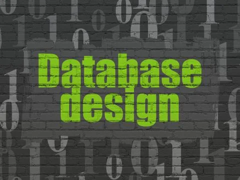 Software concept: Database Design on wall background Stock-Illustration