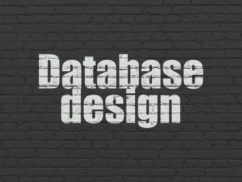 Software concept: Database Design on wall background 스톡 일러스트