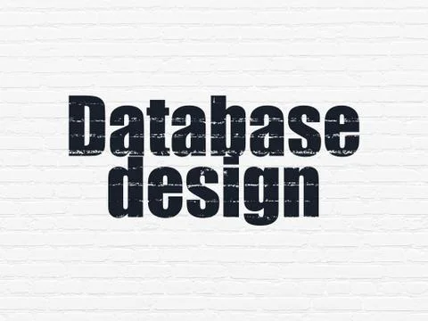 Software concept: Database Design on wall background 스톡 일러스트