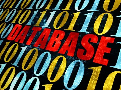 Software concept: Database on Digital background 스톡 일러스트