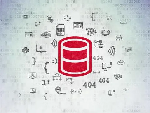 Software concept: Database on Digital Data Paper background Illustrazione stock