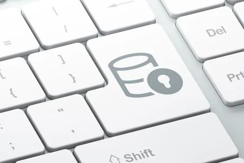 Software concept: Database With Lock on computer keyboard background Stock Illustration