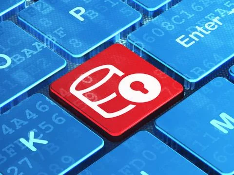 Software concept: Database With Lock on computer keyboard background Stock Illustration