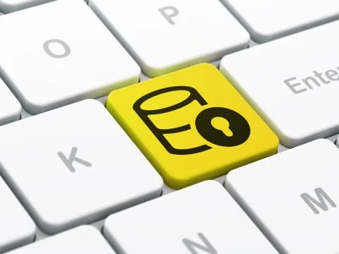 Software concept: Database With Lock on computer keyboard background Stock Illustration