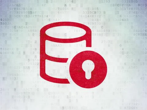 Software concept: Database With Lock on Digital Data Paper background Stock-Illustration