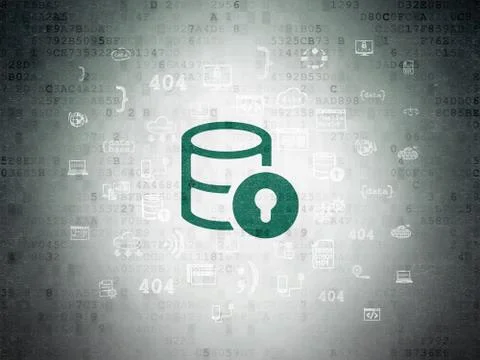 Software concept: Database With Lock on Digital Data Paper background Stock-Illustration