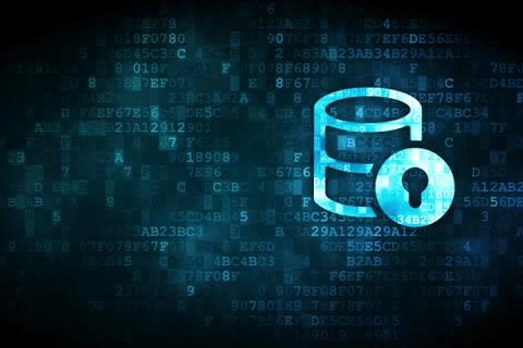 Software concept: Database With Lock on digital background Stock-Illustration