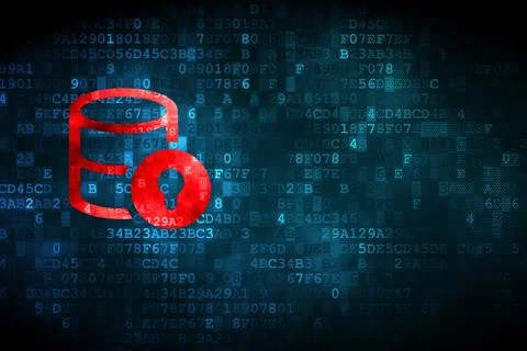 Software concept: Database With Lock on digital background Stock Illustration