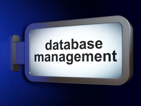 Software concept: Database Management on billboard background Illustrazione stock